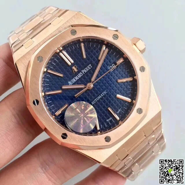 Audemars Piguet Royal Oak 15400OR.OO.1220OR.03 JF Factory 1:1 Best Edition Replica Watch Gold Strap